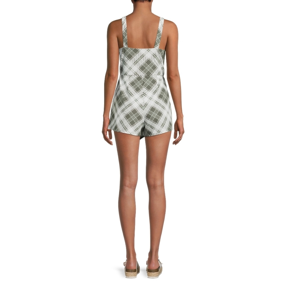 NWT No Boundaries Juniors Plaid Romper - Picture 4 of 5